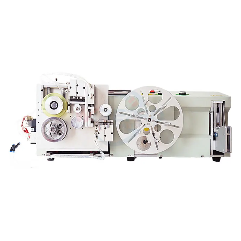HB-M01 Full automatic tube cable wire measuring cutting spool rewind coil winding bundling tying machine