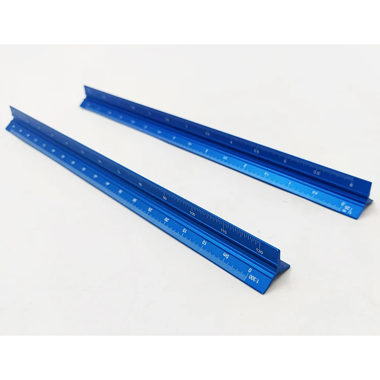 Architectural Scale Ruler Imperial Measurements 12inch Laser-Etched Aluminum Architect Triangular Ruler for Blueprint