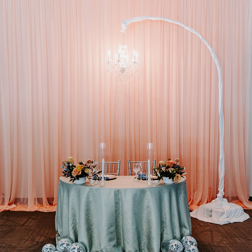 Chandeliers Hannger Silver Aluminum Tall Pipe and Drape Chandeliers Arch Curved Backdrop Upright Pipe Stand Kit or Event