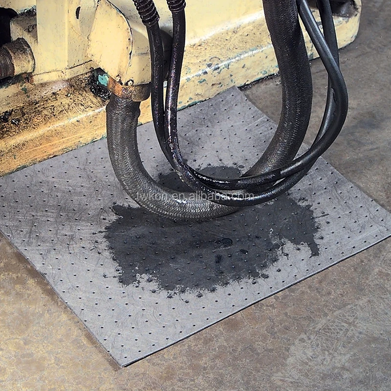 Disposable Absorbent Sheet Oil Spill Control Rope Bonded Pads Used For Fuel Tank Leakage 100 Polypropylene Seal Shock Food
