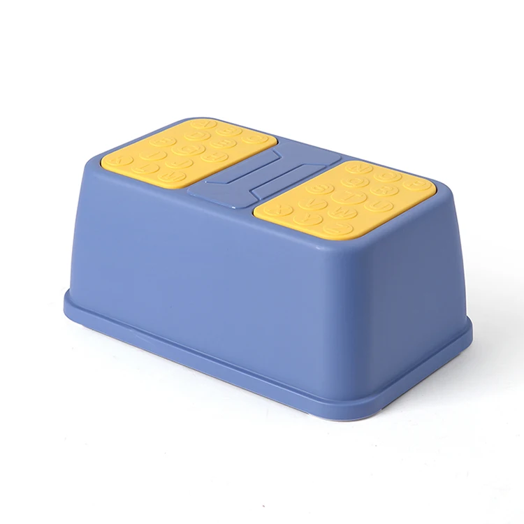 Household Colorful Portable Non-slip Plastic Toddler Stool Two Step Ladder Stool Bench Footstool