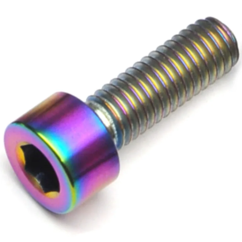 Gr5 Anodized Colored M3 M4 M5 M6 M7 M8 M10 Bicycle Motorcycle Titanium Bolt Screw