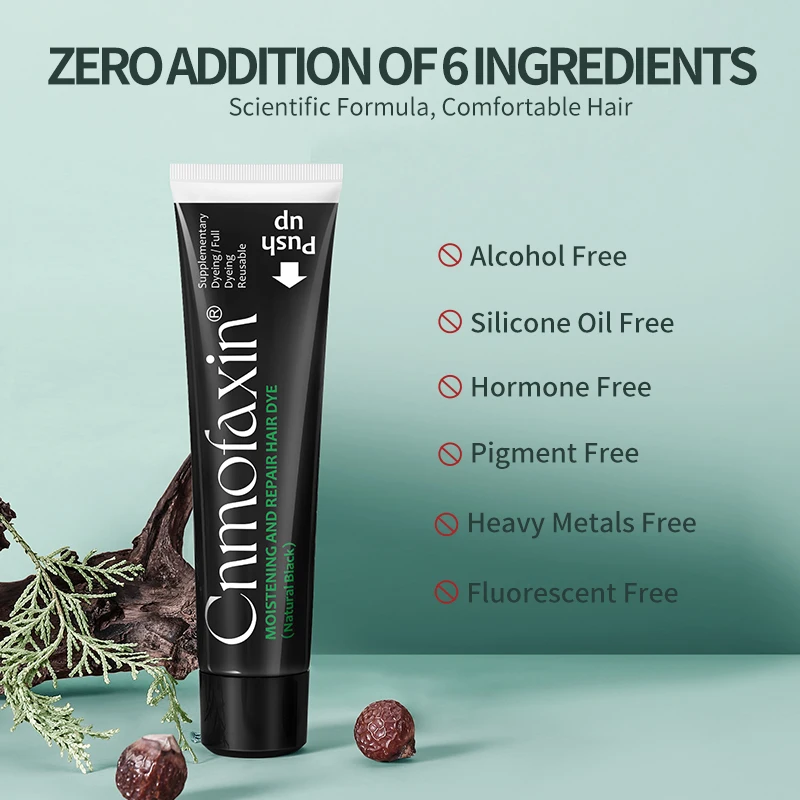 Permanent natural herbal plant clean water foam black hair shampoo comb