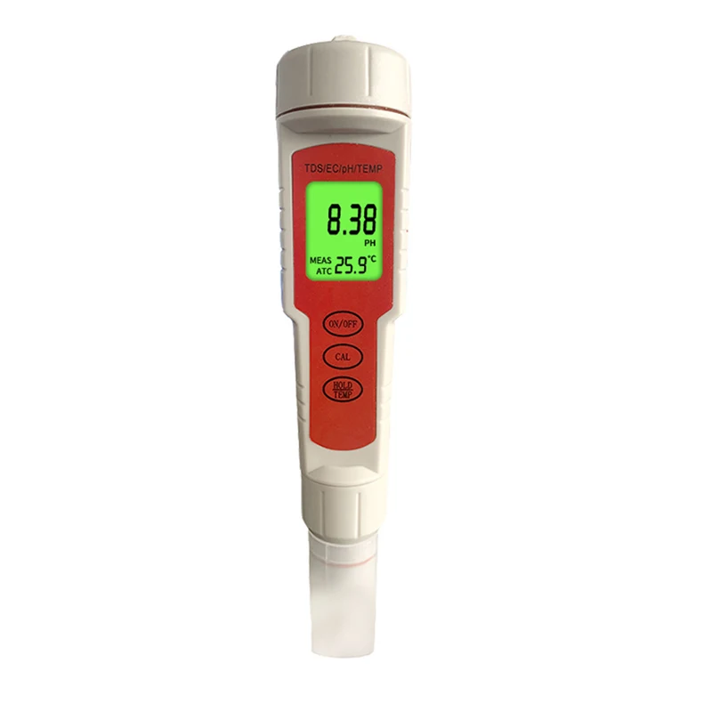 Digital pH Meter with Backlight, PH/EC/Temperature Meter Digital Water Quality Monitor Tester