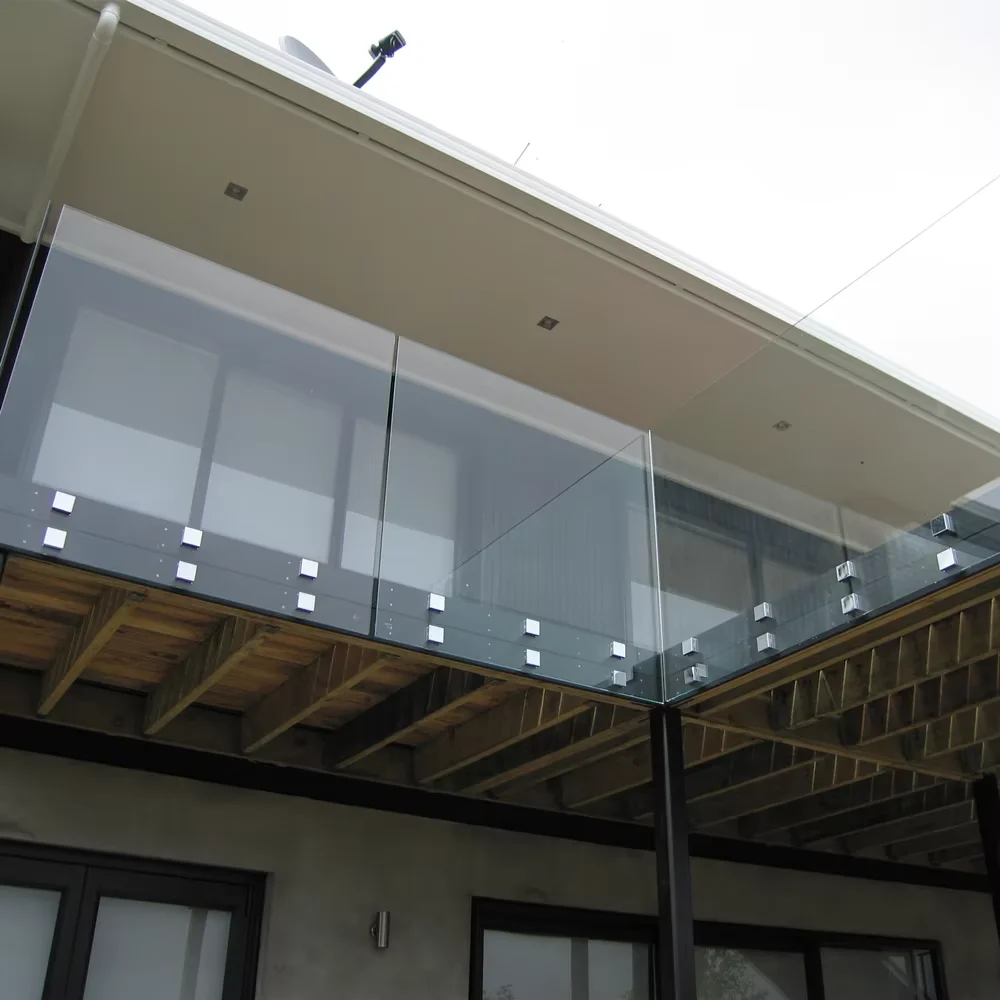 HL Customized Fence Handrail Railing Glass Mounts Stair Railings System Matte Square Glass Standoff stair parts