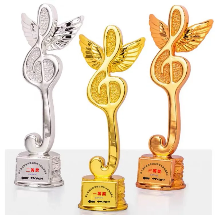 Honor Crystal Creative Music Award Trophy Custom 3D Musical Ceremony Crystal Trophy With Black Base