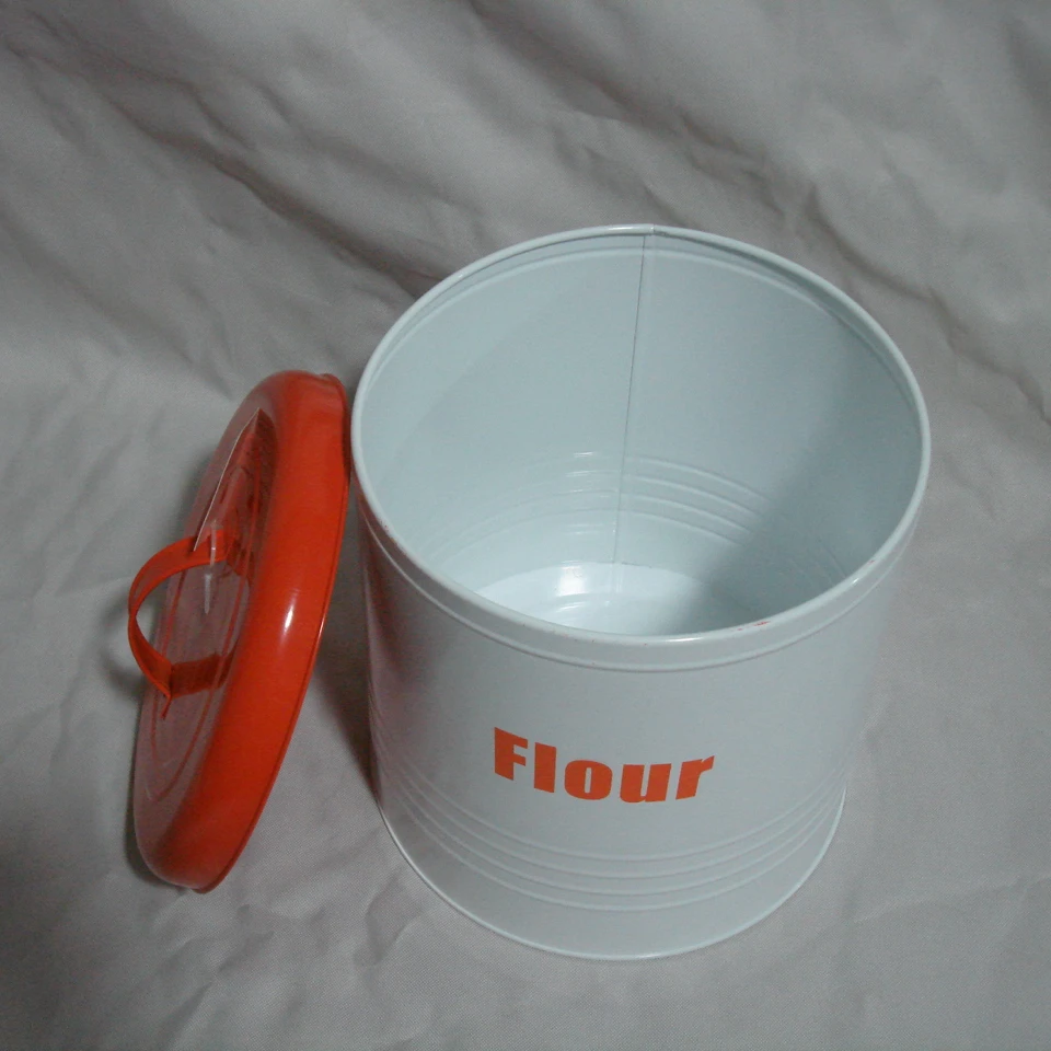 kitchen galvanized iron snack storage jar 700ml round tea caddy coffee sugar tea can metal flour storage canister