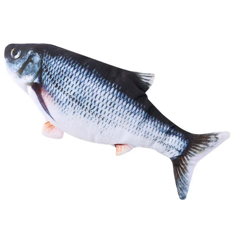 Realistic Electric Wiggling Fish Toy Flopping Moving Interactive Catnip Toy for Cat and Dog Pet Plush Toy