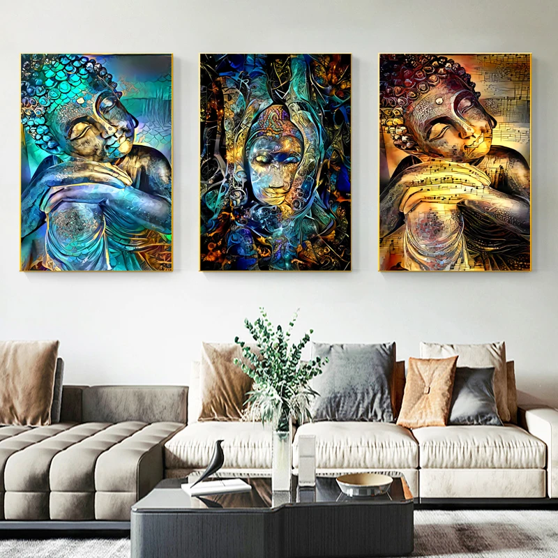 Street Graffiti High Quality Abstract Buddha Religion Art Canvas Wall Art Buddha Picture Canvas Painting