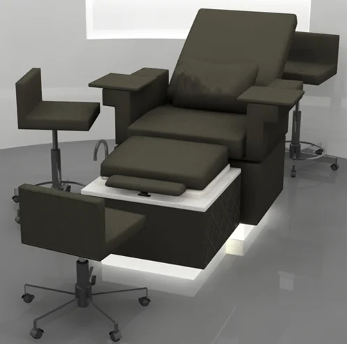 Hot Sale Spa Leather Massage Sofa Body Massager for Salon Use Hair Salon Furniture with Foot Bath Feature