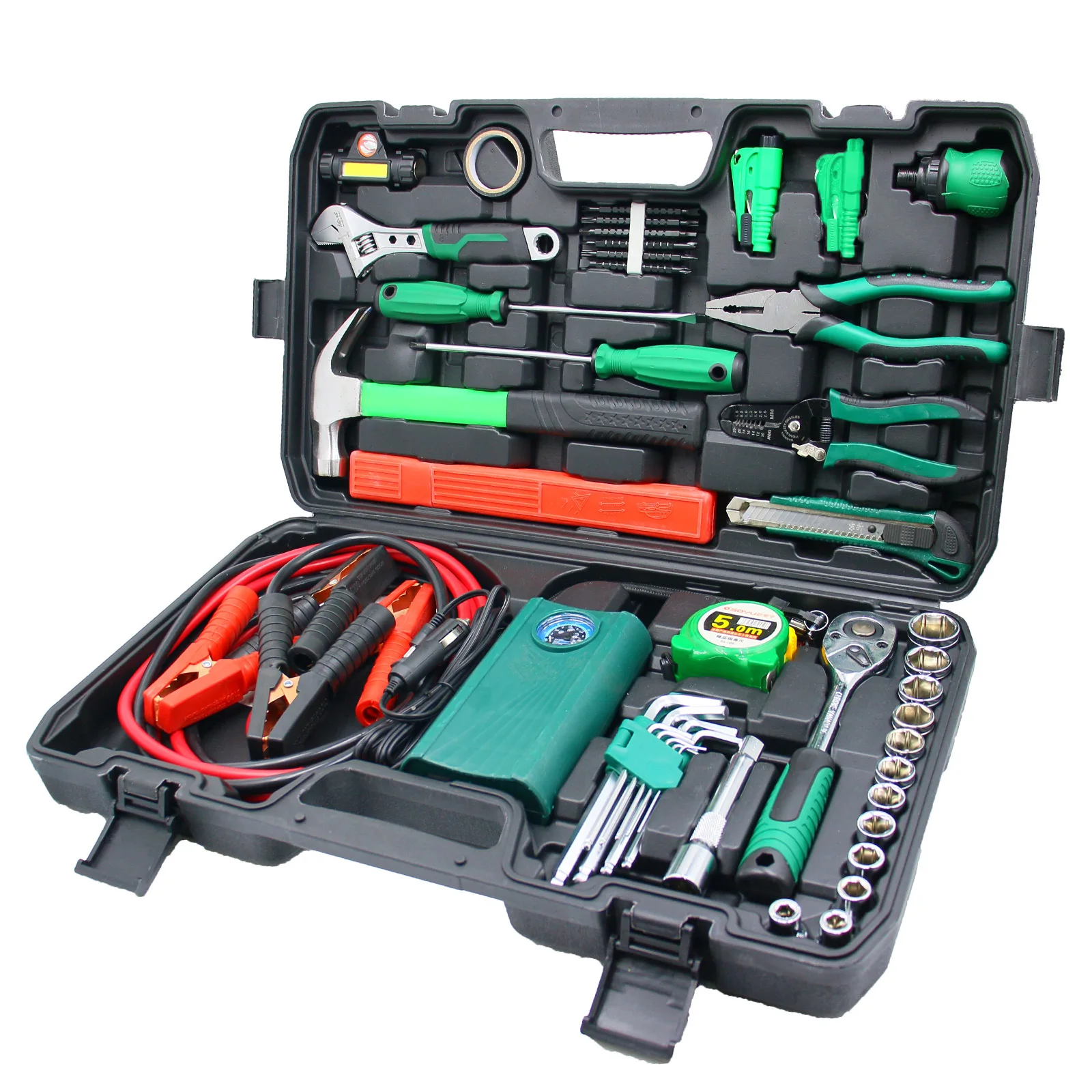 Self-drive car emergency maintenance kit car rescue air pump auto repair tool set