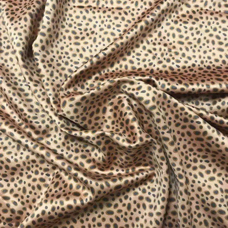 19mm 100% Silk Satin Duchess Leopard Print Silk Satin Fabric (62253526035)