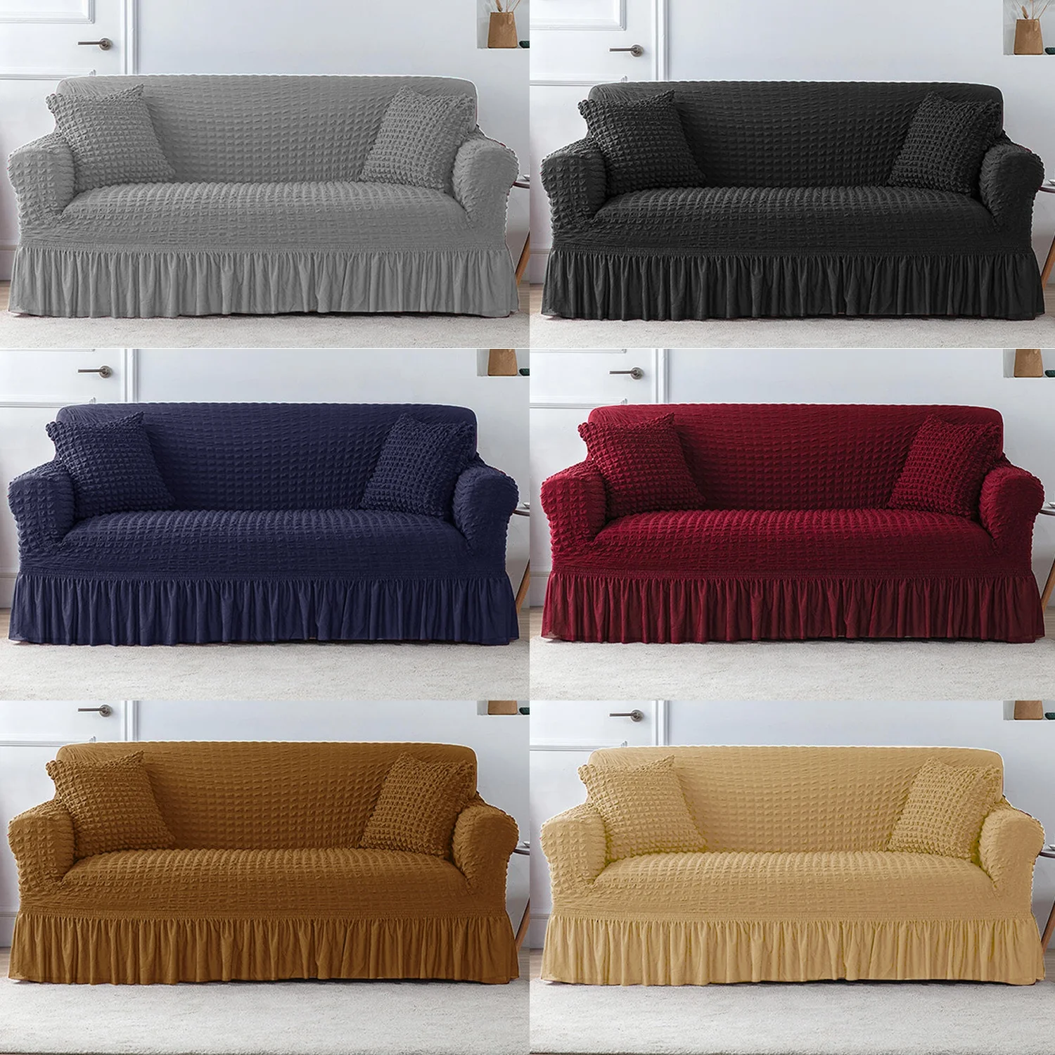 European-style seersucker high stretch fabric sofa cover cushion full sofa cover