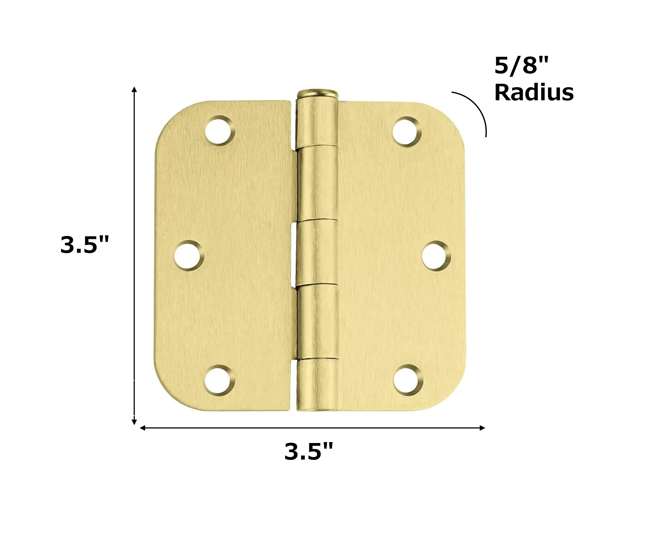 Factory 3.5 Inch Round Corner Brass Gold Door Hinge for Interior and Exterior Door