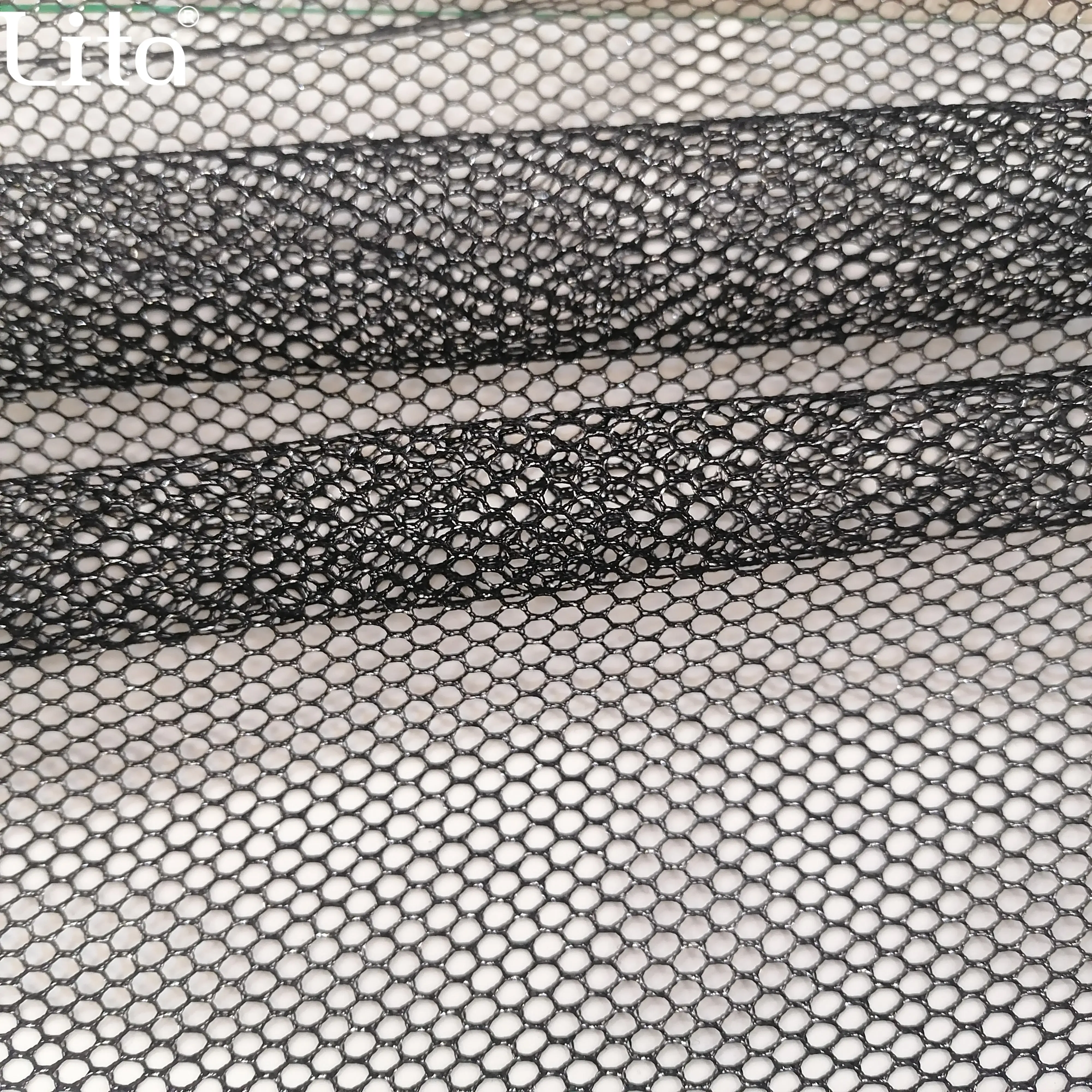 metallic mesh fabric big hole mesh  nylon net  silver fabric for garment