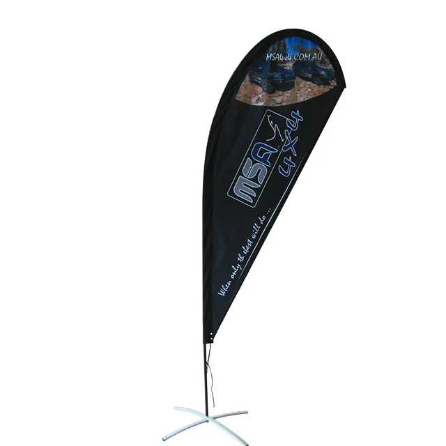 Tear Drop Feather Knife Beach Banner Flag With Stand Fiberglass Pole Aluminum Flagpole Tube