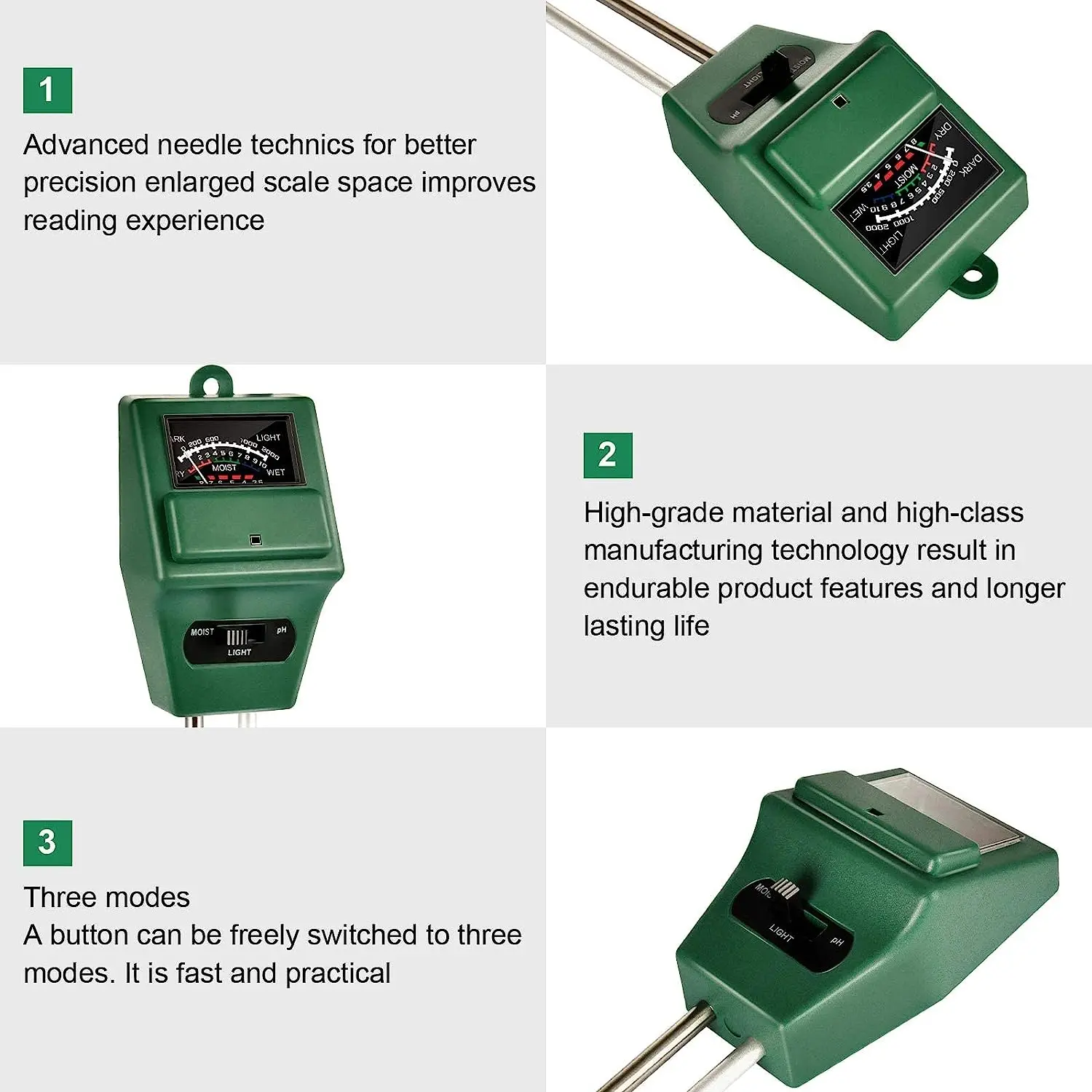 Dropshipping Products 3-in-1 Soil Moisture Light pH Tester Soil Moisture Meter Plant Water Monitor Soil Moisture Meter Test