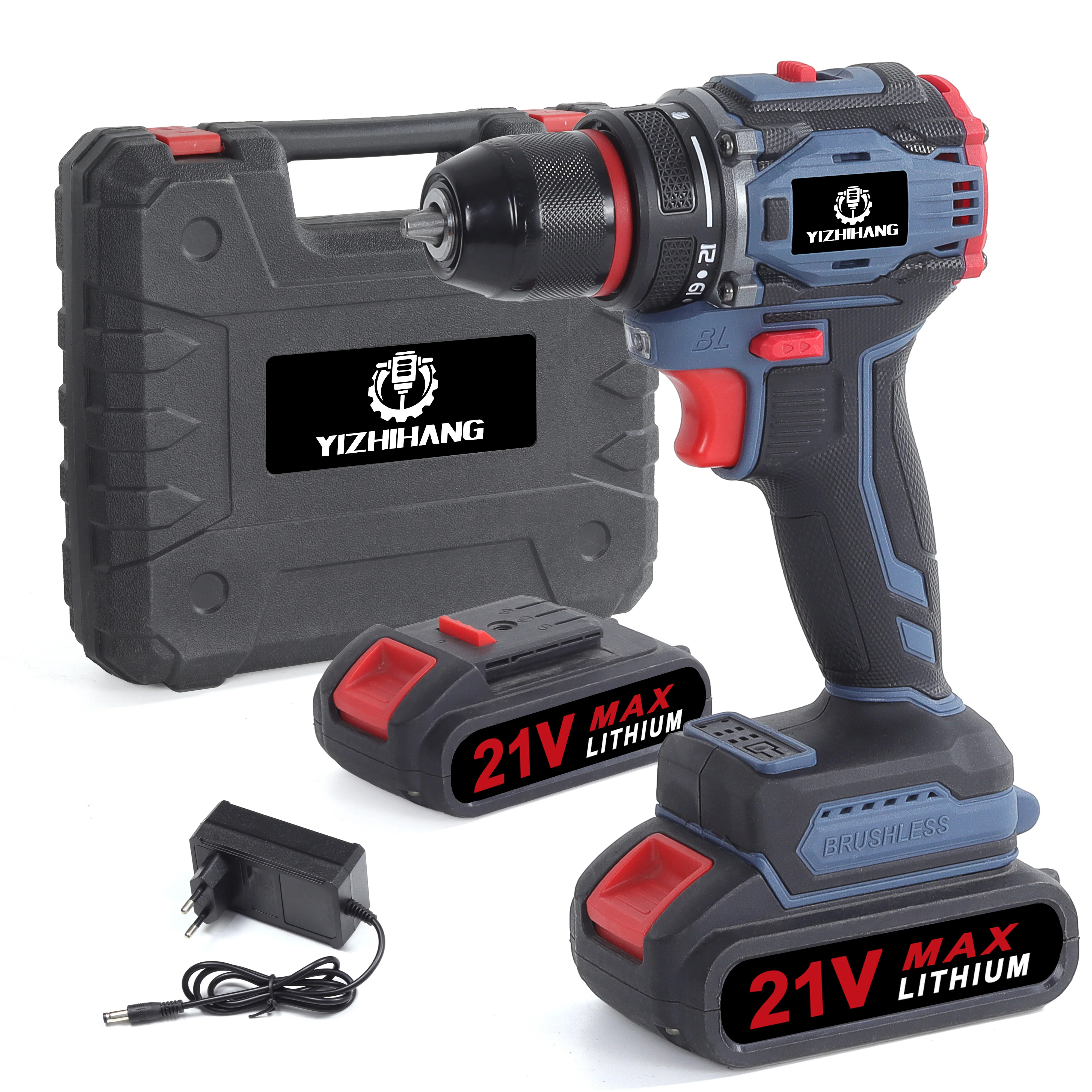 Brushless Drill Machine 10mm Cordless Driver Drill 21V Battery Drilling Tools