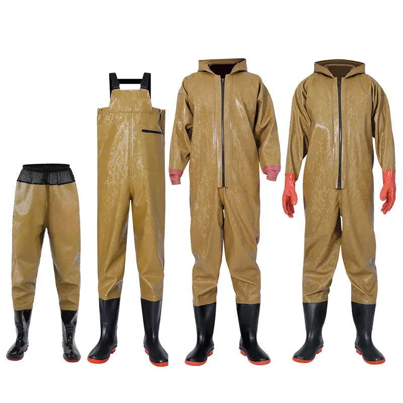 Customized fishing waders waterproof neoprene 4mm durable and fishing chest waders with boot and gloves fishing wader pants