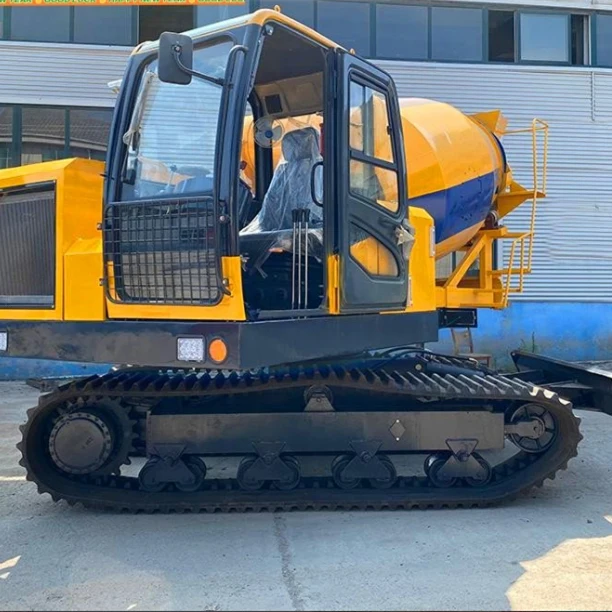 Electric Bulk Crawler Cement Transport Truck Self-mixing Mobile Concrete Mixer Pump 3.5CBM Crawler Concrete Mixer Truck