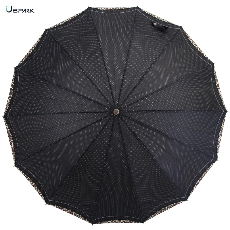 23inch Polka Dot Leopard Lace Superfine Superlight Fashion Straight Umbrella For Women