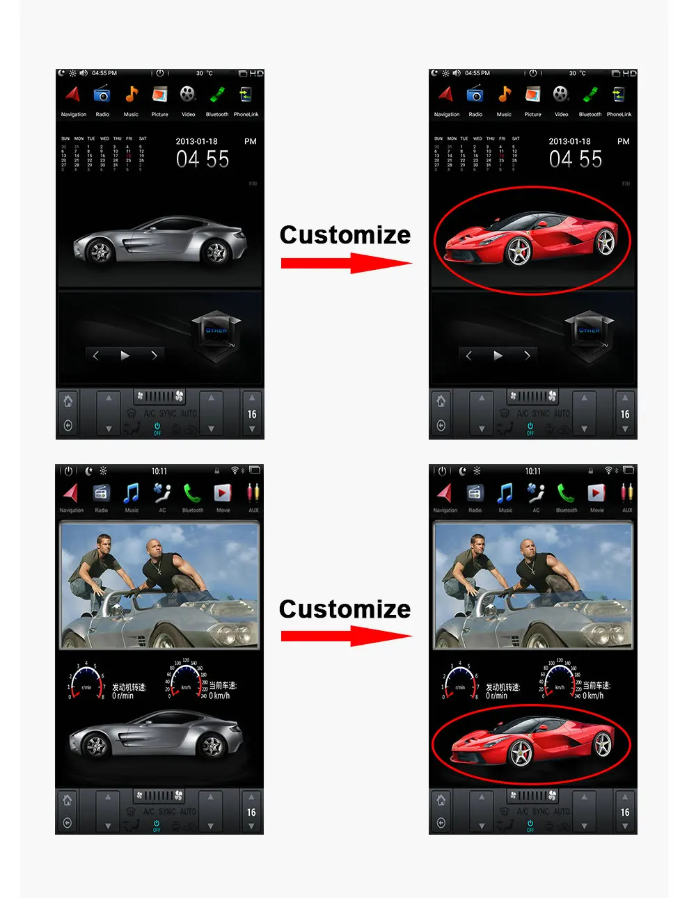 10.4 Inch Car Multimedia Entertainment System  For Jeep Grand Cherokee 2014