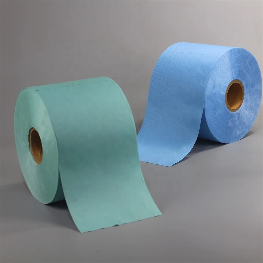 Factory Custom Creped wood pulp laminated spunlace nonwoven replacement of dupont clean wiper cleaning wipes