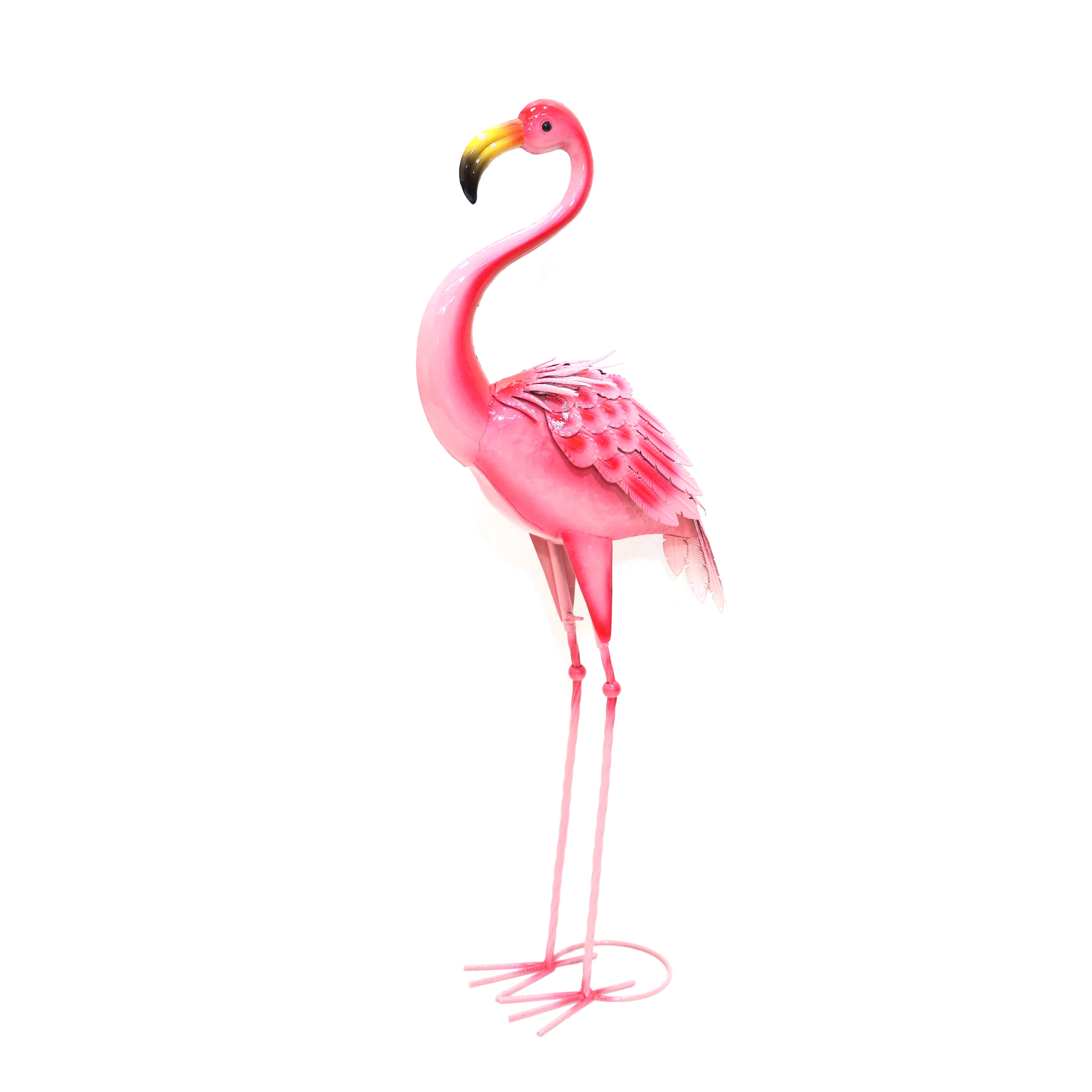 MR Pink Flamingo Yard Decorations Metal Garden Statues and Sculptures Standing Bird Lawn Ornaments Pond Decorations