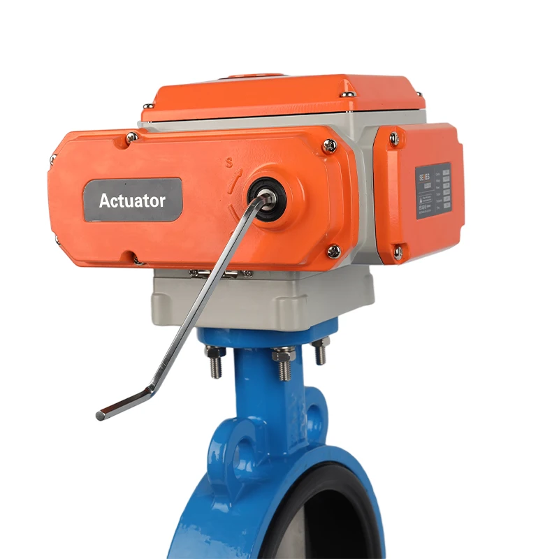 DN100 PN16 4 inch 12 Volt PTFE Lined Wafer Type Electric Actuator Butterfly Valve Cast Iron Motorized Butterfly Valve