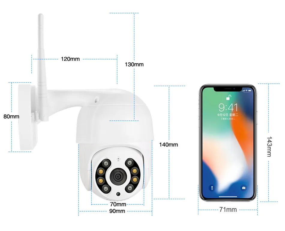 Inlifecam 1080P Ptz Bullet WiFi Скорость IP камеры видеонаблюдения P2P