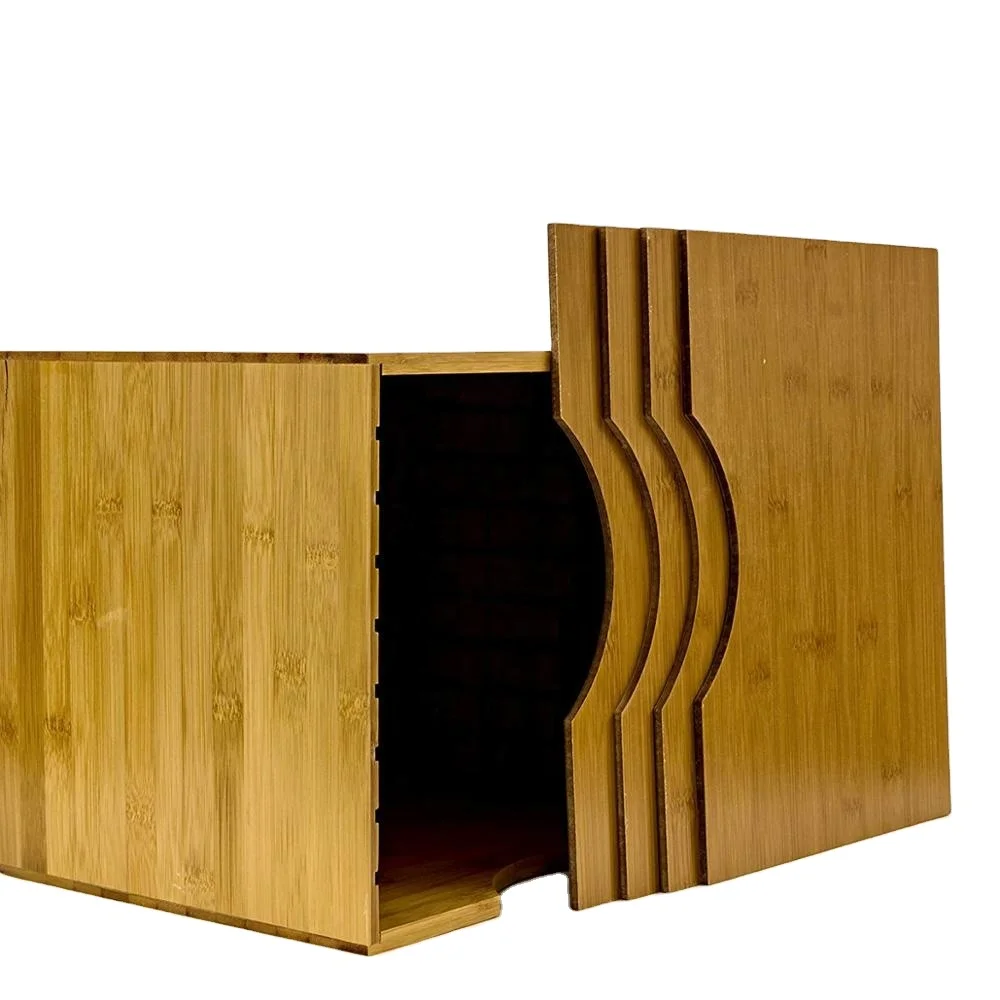 Bamboo Wood File Sorter Paper Storage Letter Tray with 4 Adjustable Dividers