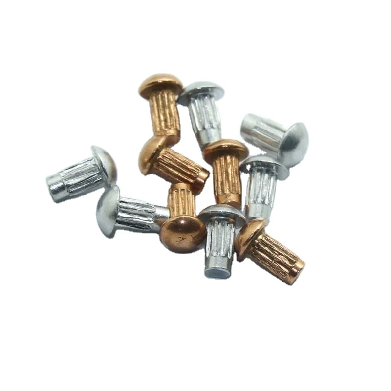 factory supply round head brass knurled solid rivet for nameplate
