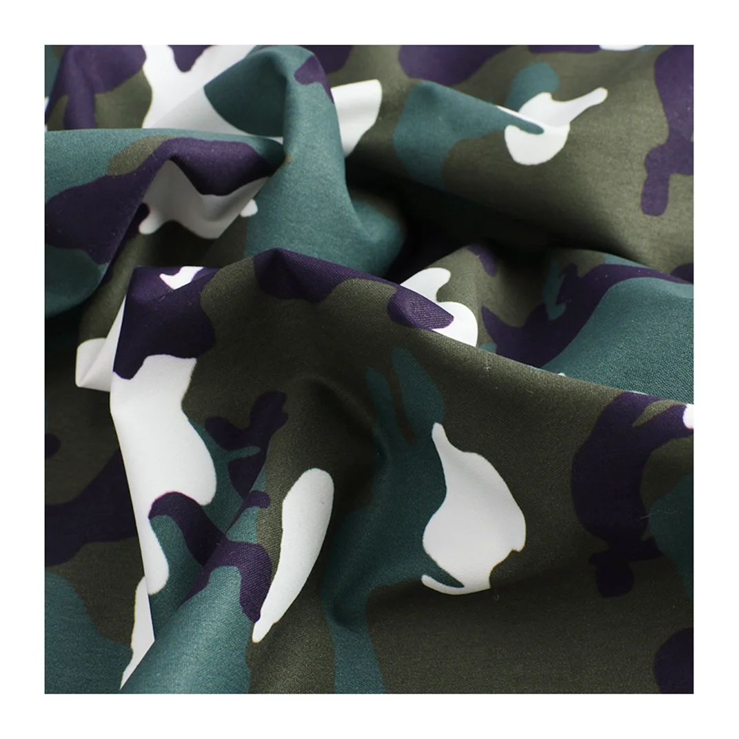 polyester microfiber water repellent fabric camouflage digital printed fabric for garments