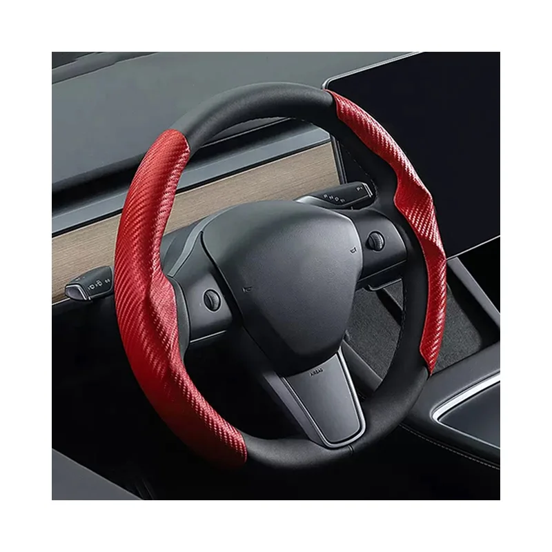 Противоскользящий чехол на руль для skoda octavia kodiaq fabia rapid kamiq кушак superb yeti laura автомобильные аксессуары из углеродного волокна