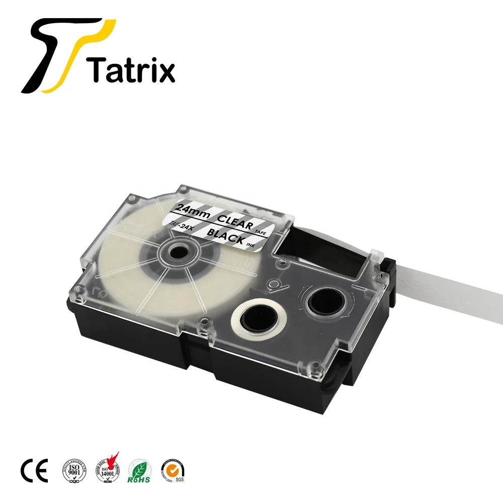 Tatrix 24 мм черный на прозрачной этикетке XR-24X для KL-820 принтера Casio * 8 м