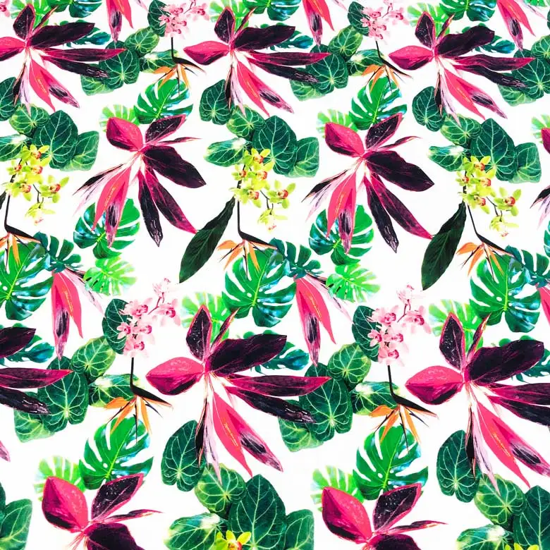 floral printing high elastic naked feeling dry fit warp knit digital printed fabric for swimsuit