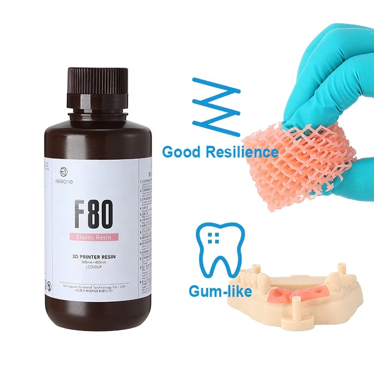 F80 500g Elastic Resin UV 405nm dental 3D Resin For Anycubic DLP LCD Printer 3D Printing Resin