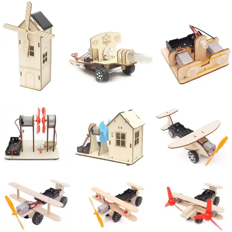 3D Diy  STEM Wooden science kit Assembly Creation solar powered STEM toys for Kids