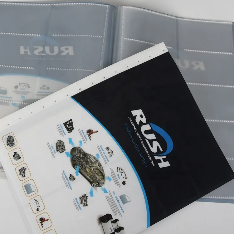 Папка для визитных карточек из полипропилена, 10 слоев, 100 карманов, логотип под заказ