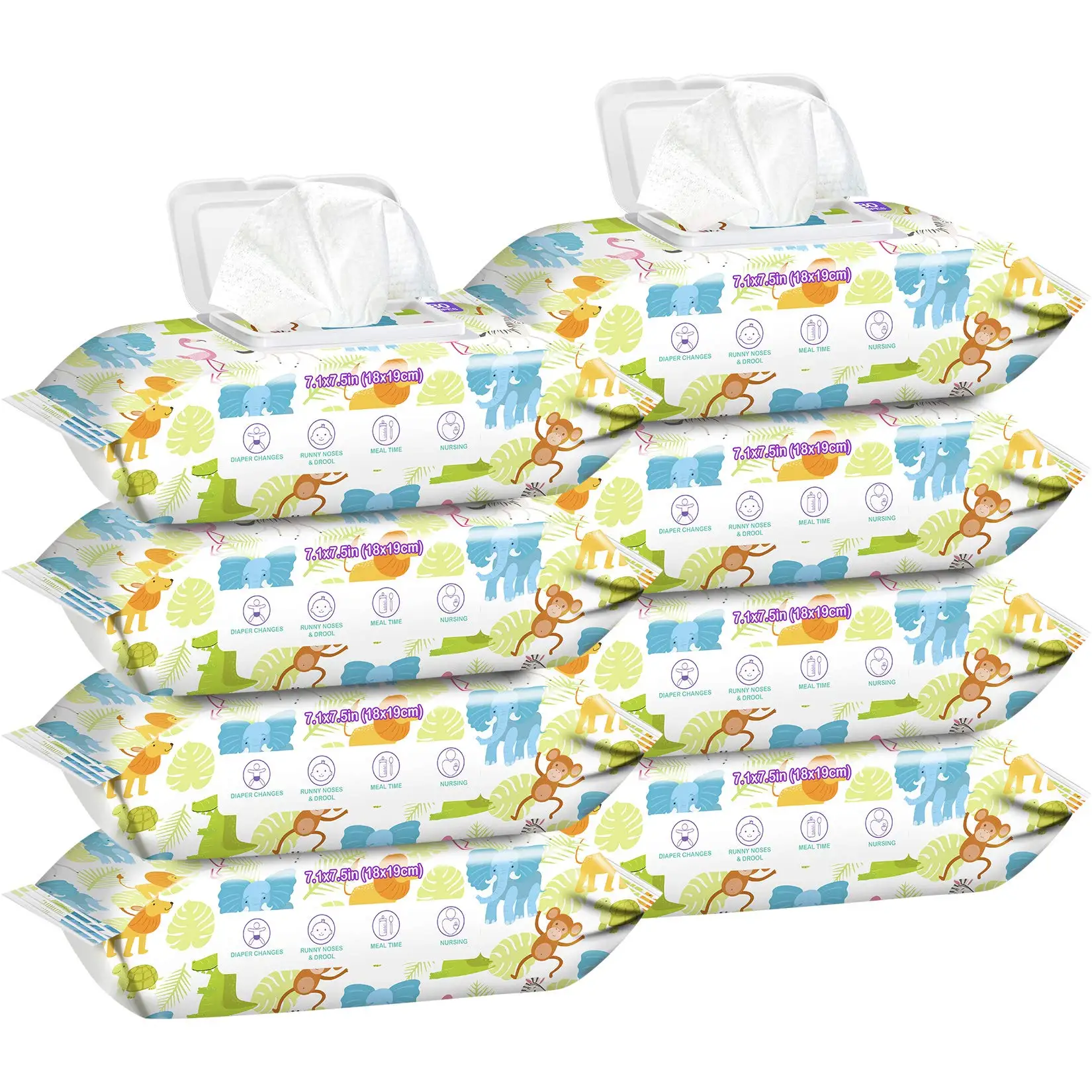 Customized Baby Wet Tissue Spunlace Fabric Non Woven Baby Hand Mouth Wipe Skincare Nature Organic Baby Wipes OEM