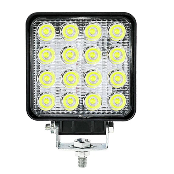 YIMEI 55MM Aluminum two color flash work led light 16led 6000k 48w 12 months warranty 24v led car work light 16 eye spotlight