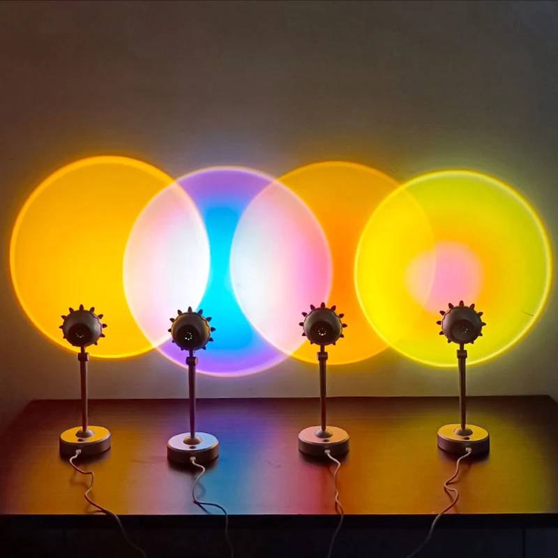 LAMHO Sunflower Sunset Red Raibow Floor Projecor Lamp Sunset Projection Lamp Light Led Sunset Lamp