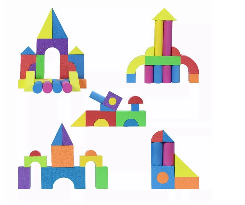 
Indoor game colorful printing soft EVA foam building blocks puzzle toys for kids 