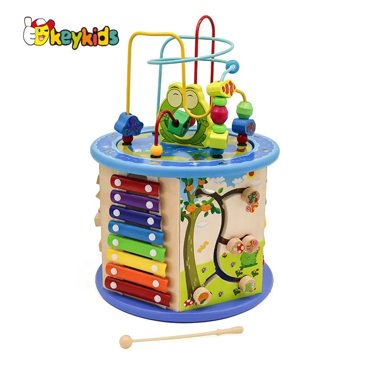 New arrival educational wooden kids activity cube with Xylophone W11B153C
