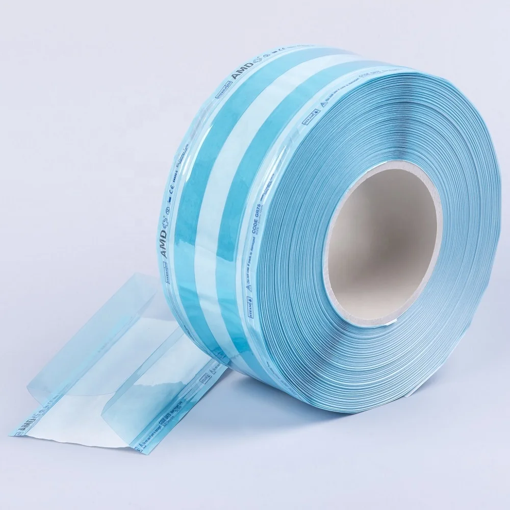 
High Quality Medical Sterilization Gusseted Reel Pouch for Autoclave Steam/EO Sterilization GR75 75mm*25mm*100m 
