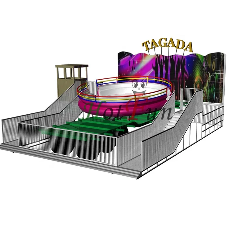 Popular Kids Amusement Park Rides Disco Turntable Manege Fairground Tagada Attraction Made Durable Fiberglass Shopping Mall Use