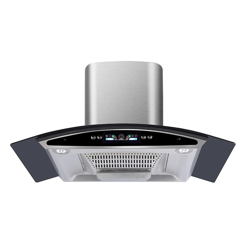 Boat Shape Filter OEM/ODM Arc Shape Curve Shape  Big Suction 900mm Kitchen Hood Range Hood Kitchen Chimney Cooker Hood