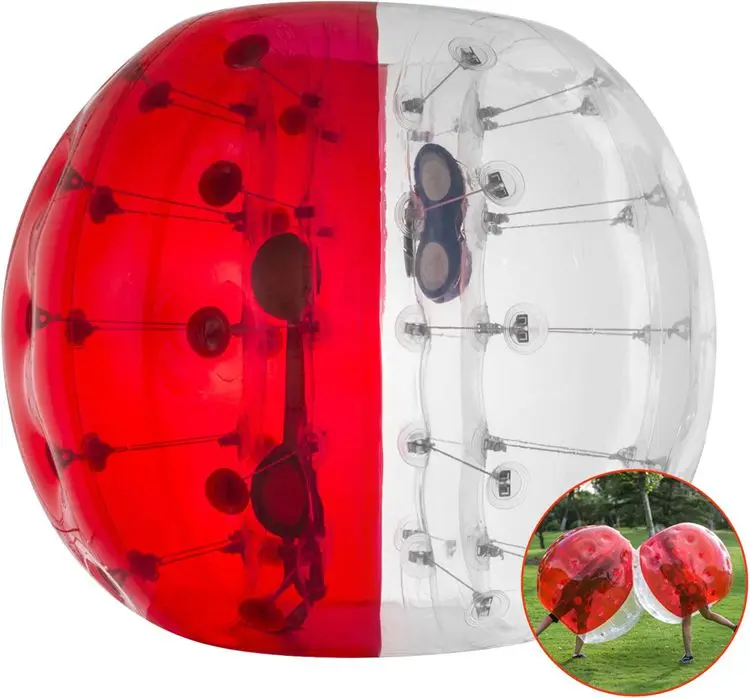 PVC profession factory half red inflatable bumper ball, interactive sport game, funny bumper ball for kids and adult