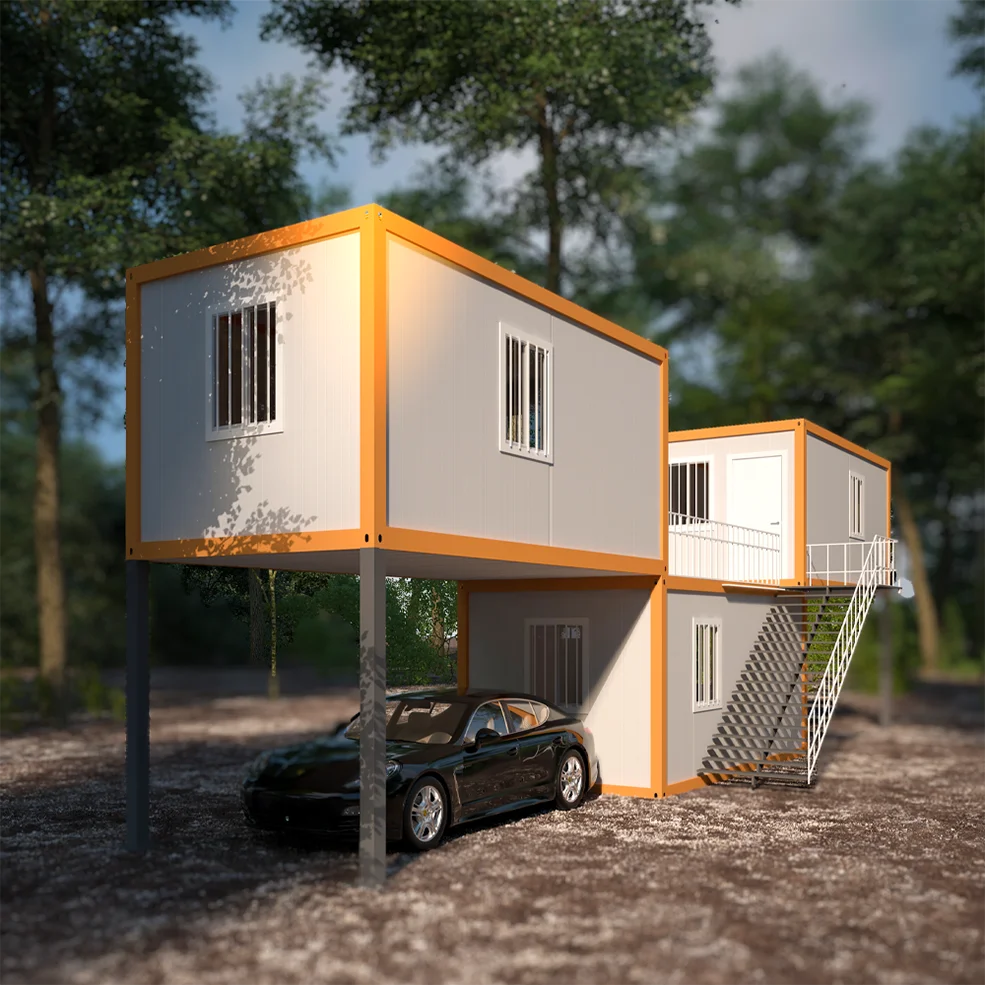 20 40 ft Low Cost Design Light Steel Frame Light Steel Structure Prefabricated Container House  Villa