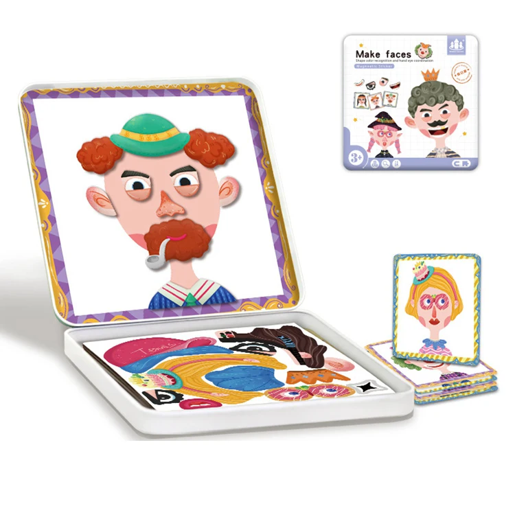 KIDS magnetic jigsaw puzzle iron box Puzzle toy  animal traffic magnetic educational puzzle game